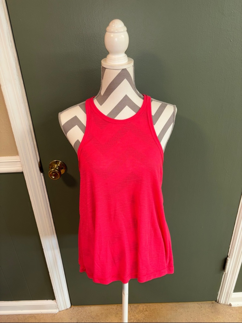 Women's Racerback Tank Top in Bright Red/ Pink